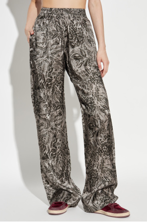 Golden Goose Trousers with a botanical motif