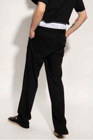 Dolce & Gabbana contrast-stitch pleat-front trousers
