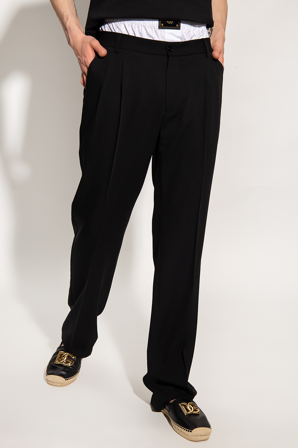 Dolce & Gabbana Wool pleat-front gabbana trousers