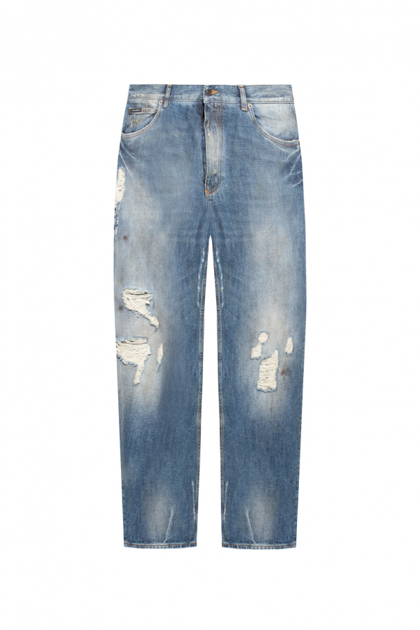 Dolce asymmetric & Gabbana Jeans with vintage effect