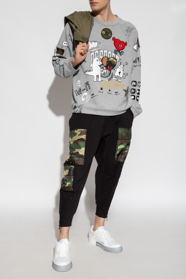 Dolce & Gabbana Kids худи на молнии с принтом граффити Camo sweatpants