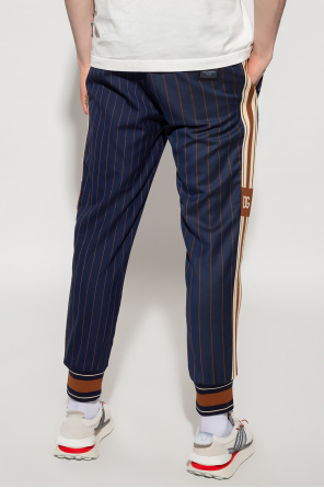 Brunello Cucinelli Kids bead-trim cashmere dress Pinstriped trousers