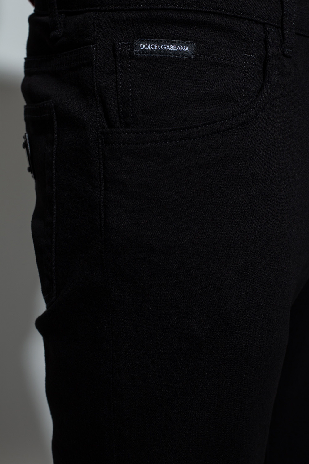 Dolce & Gabbana fringed tweed jacket Black Slim jeans