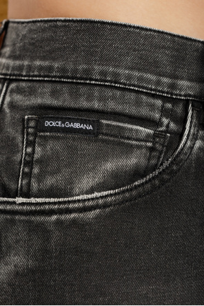 Dolce & Gabbana Dolce & Gabbana crystal-embellished logo brooch