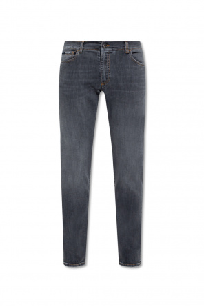 logo patched jeans alexander mcqueen trousers