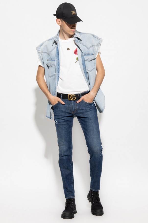 Dolce & Gabbana Kids colour-block zip-front sweatshirt Skinny jeans