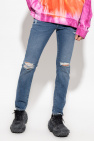 Dolce & Gabbana Kids slogan-print puffer gilet Skinny jeans