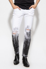 White Crewneck With Bandana Print In Cotton Man Dolce & Gabbana Skinny jeans