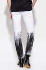 White Crewneck With Bandana Print In Cotton Man Dolce & Gabbana Skinny jeans