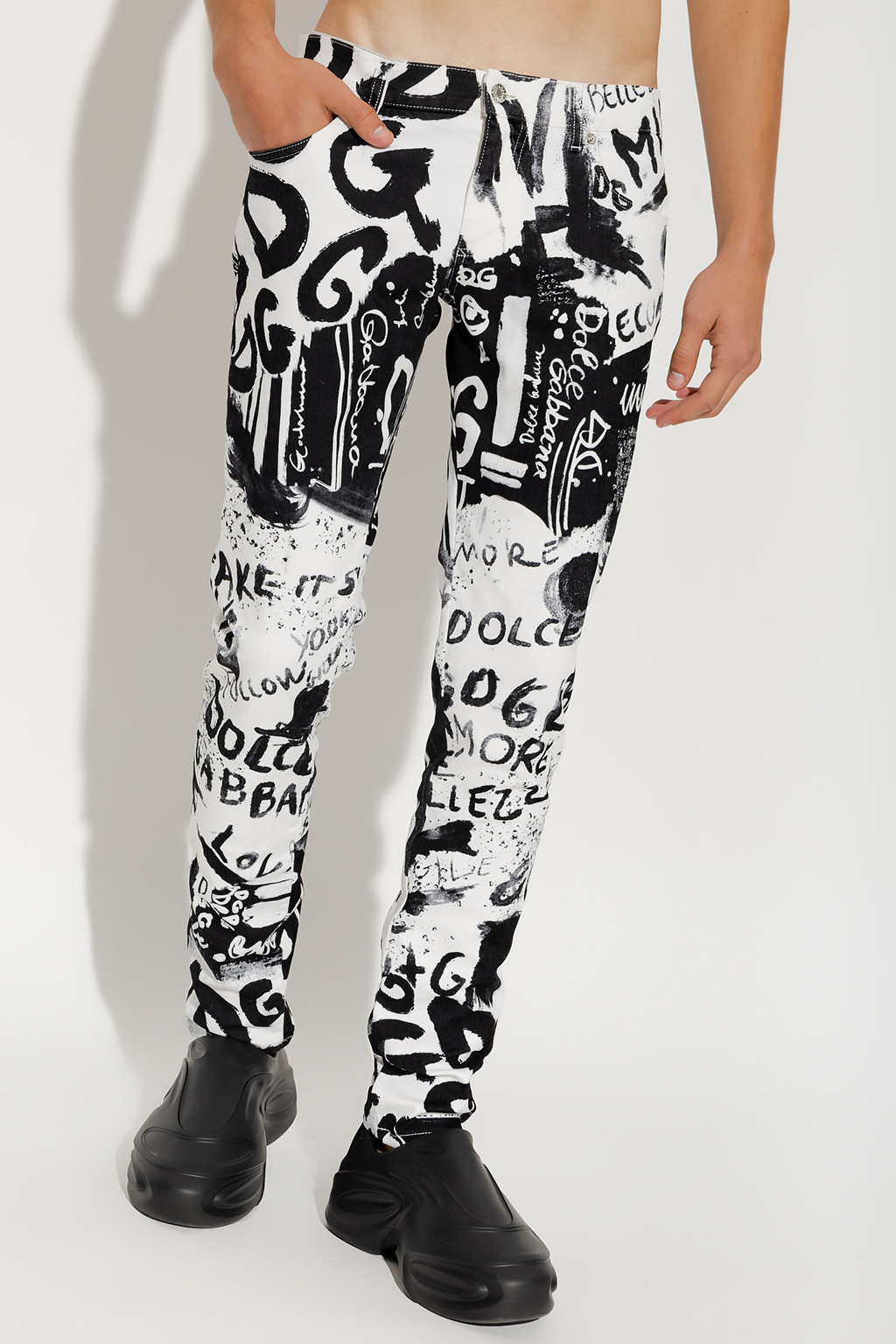 Dolce & Gabbana Graffiti Print Leggings - White Black