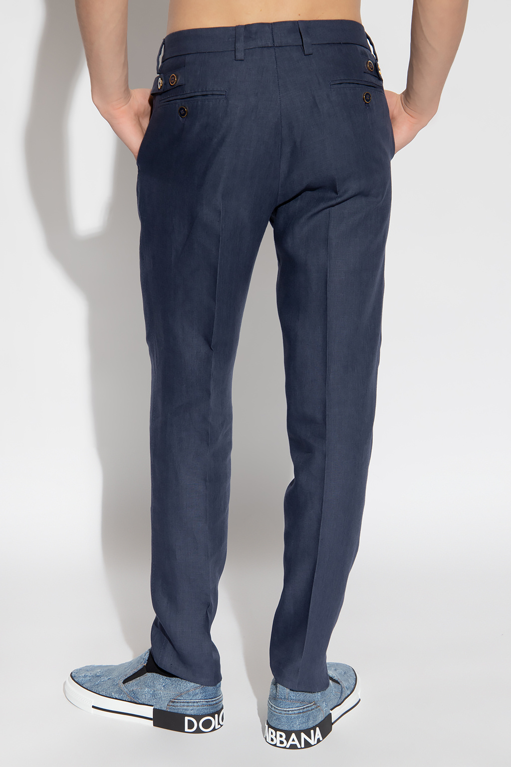 Dolce & Gabbana Linen pleat-front trousers