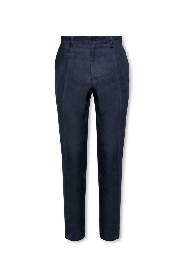 Dolce & Gabbana Linen pleat-front waistband trousers