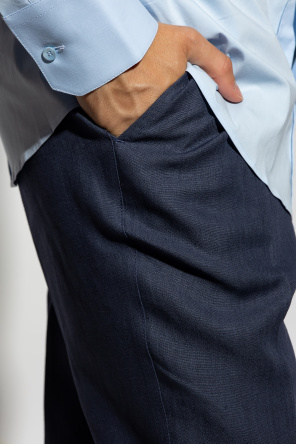MARCELO BURLON PATTERNED SWIM SHORTS Linen pleat-front trousers