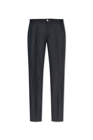 Linen pleated trousers