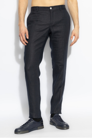 Dolce & Gabbana Pantalones de lino con pliegues