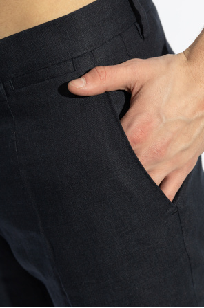 Dolce & Gabbana Pantalones de lino con pliegues