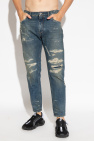 Dolce & Gabbana Kids logo-print short-sleeved polo shirt Distressed jeans