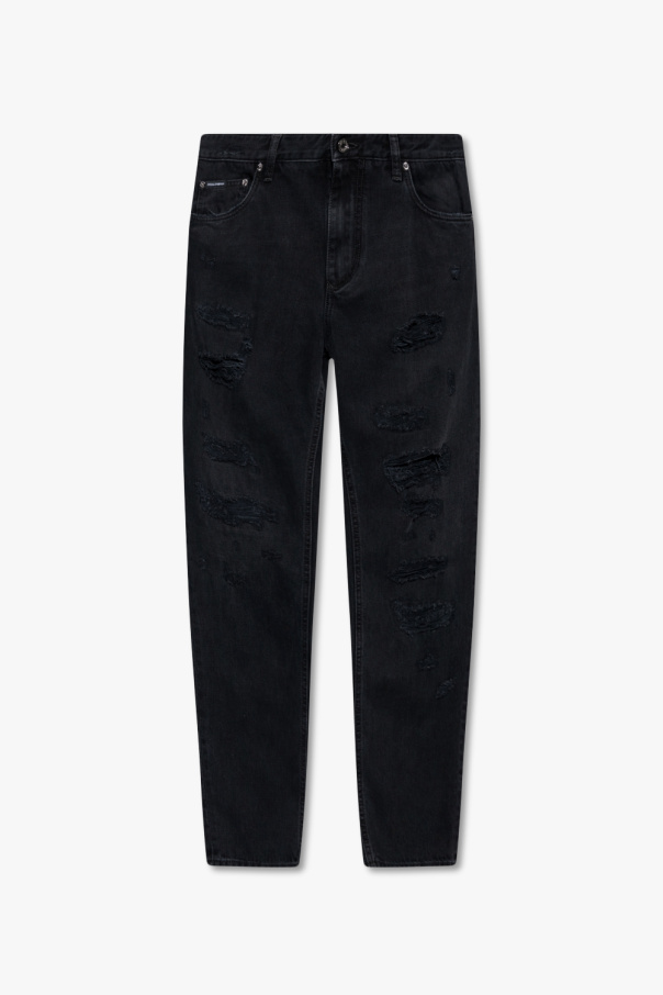dolce lace-up & Gabbana Jeans with logo