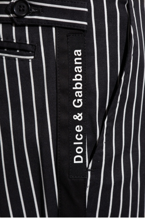 Dolce & Gabbana Cotton pleat-front triple trousers