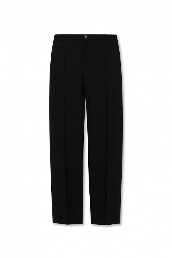 Vero Moda straight leg jeans with button detail and contrast hem in white Wool trousers