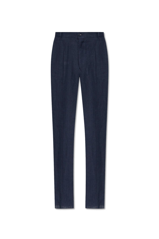 Dolce & Gabbana Pleat-front linen trousers