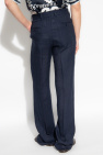 Dolce & Gabbana NAVY BLUE Pleat-front linen trousers