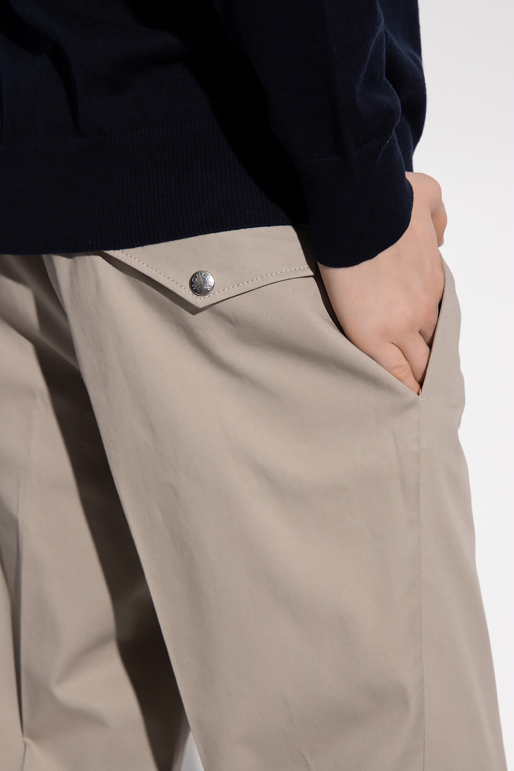 Cotton pleat-appearance trousers 