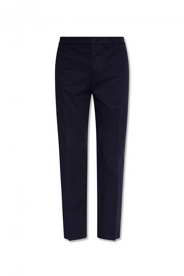 Moncler Pleat-front Kid trousers with logo