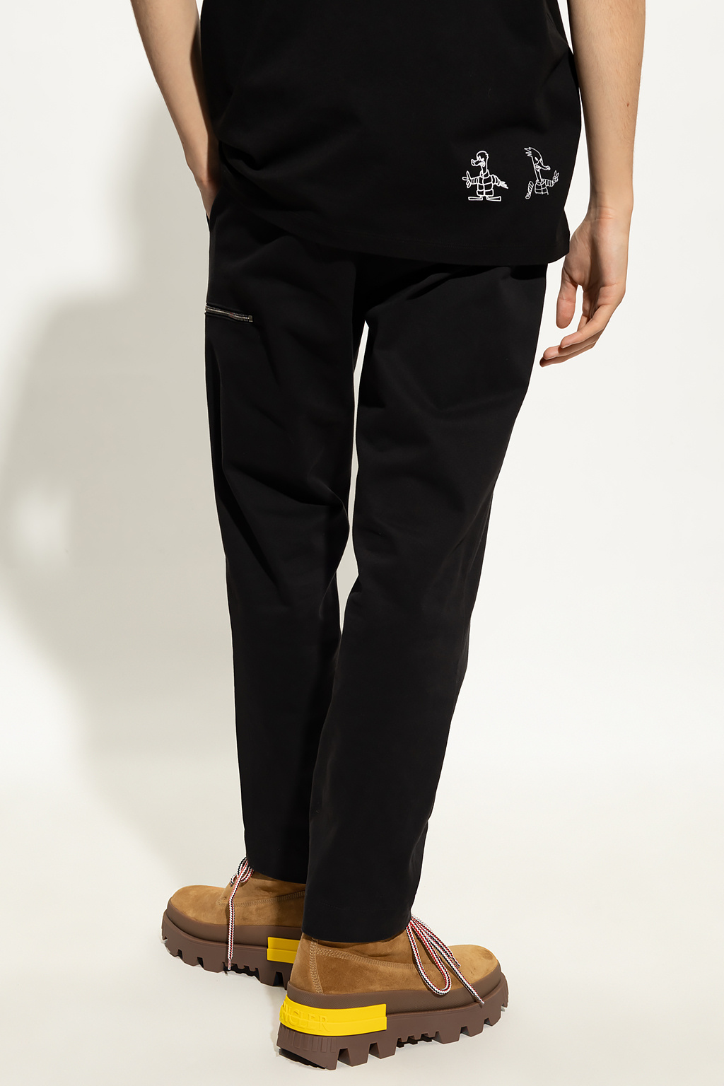 Moncler Cotton trousers White with logo