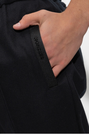 Moncler Wool Straight trousers with logo