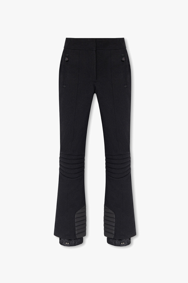 Moncler Grenoble Plus leather look high waist pants with belt in oxblood