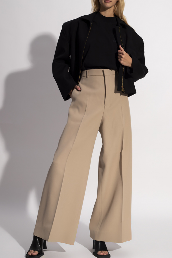 cloe cassandro satin effect palazzo trousers item 褶皱饰长裤