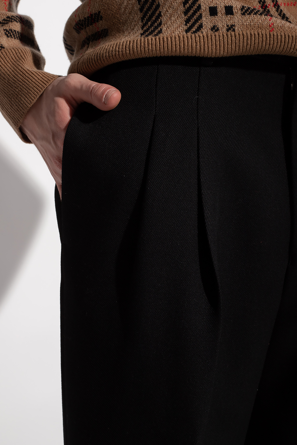 Black Logo-tape Leggings Pleat-front trousers