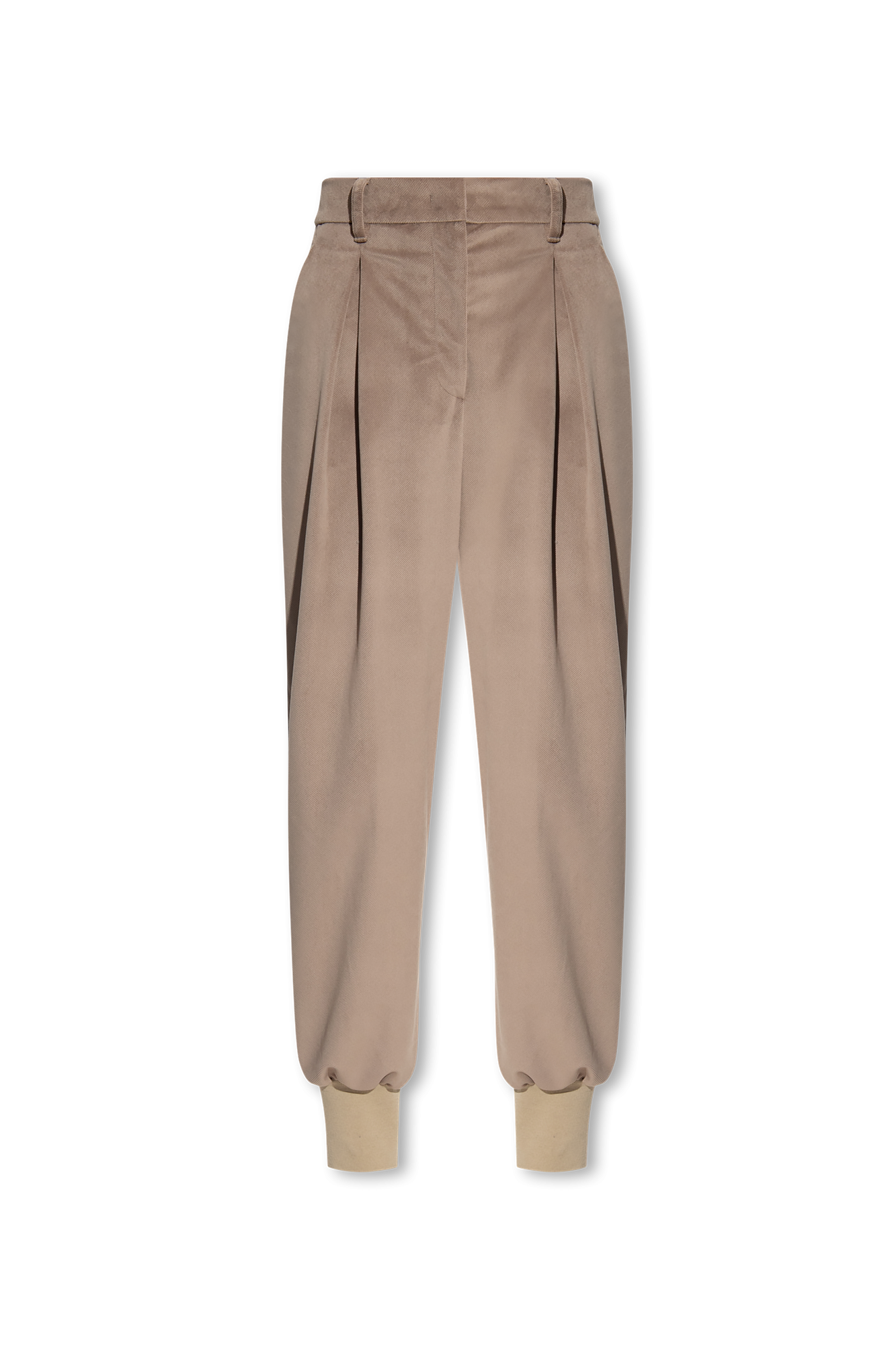 Beige velvet trousers