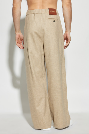Loewe Pantalones de lana con logo en relieve
