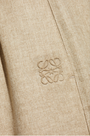 Loewe Pantalones de lana con logo en relieve