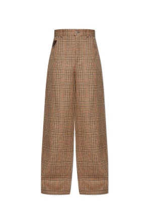 Wool trousers with a check pattern