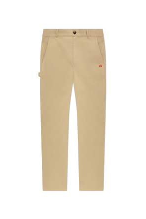 Pants with embroidered logo