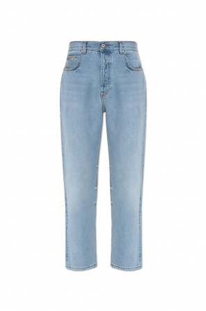 Jeans with leather patch od Loewe