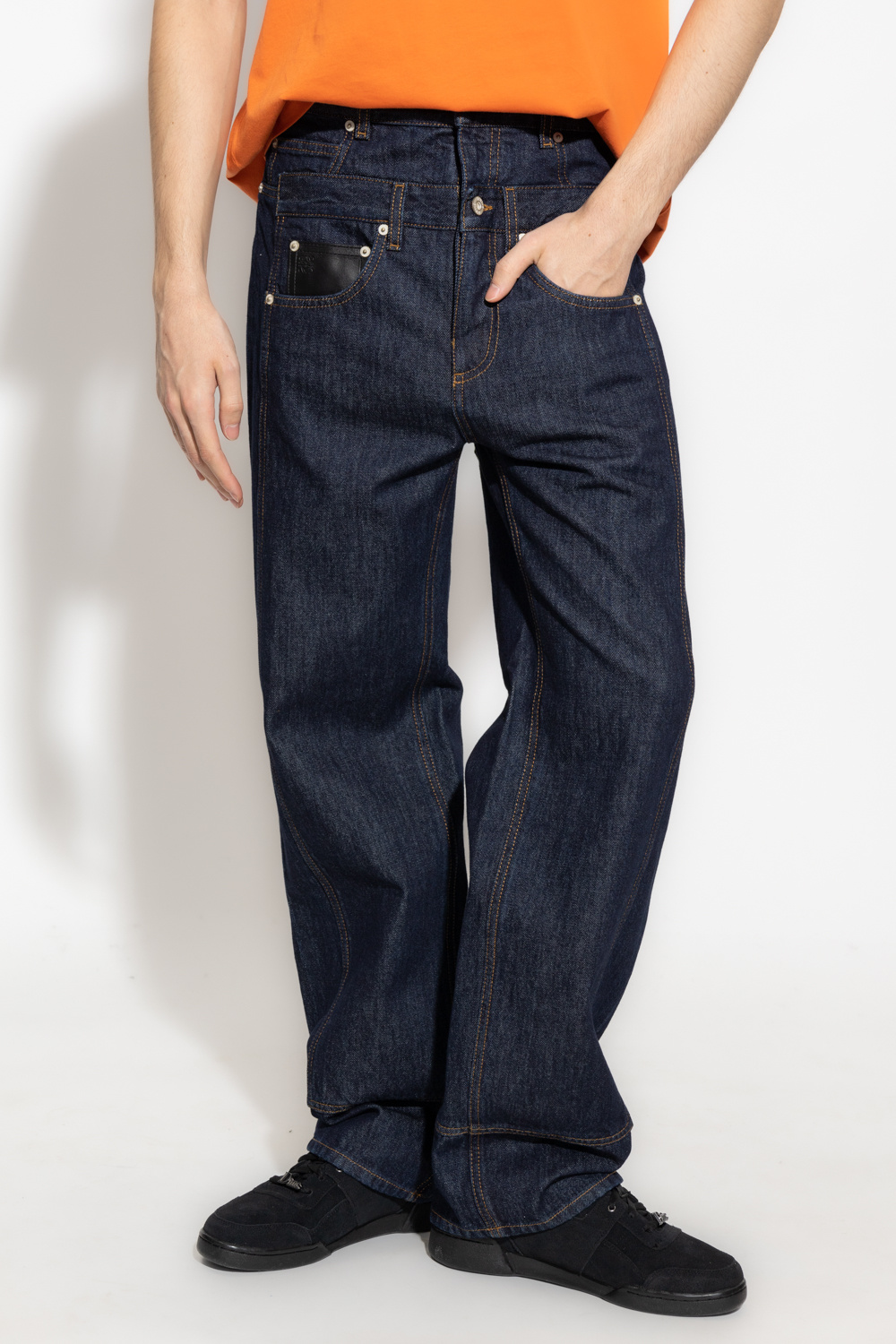 Navy blue Double - loewe aviator shearling jacket item - IetpShops Morocco  - waistband jeans Loewe