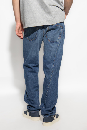 Loewe jeans with logo loewe spodnie light blue