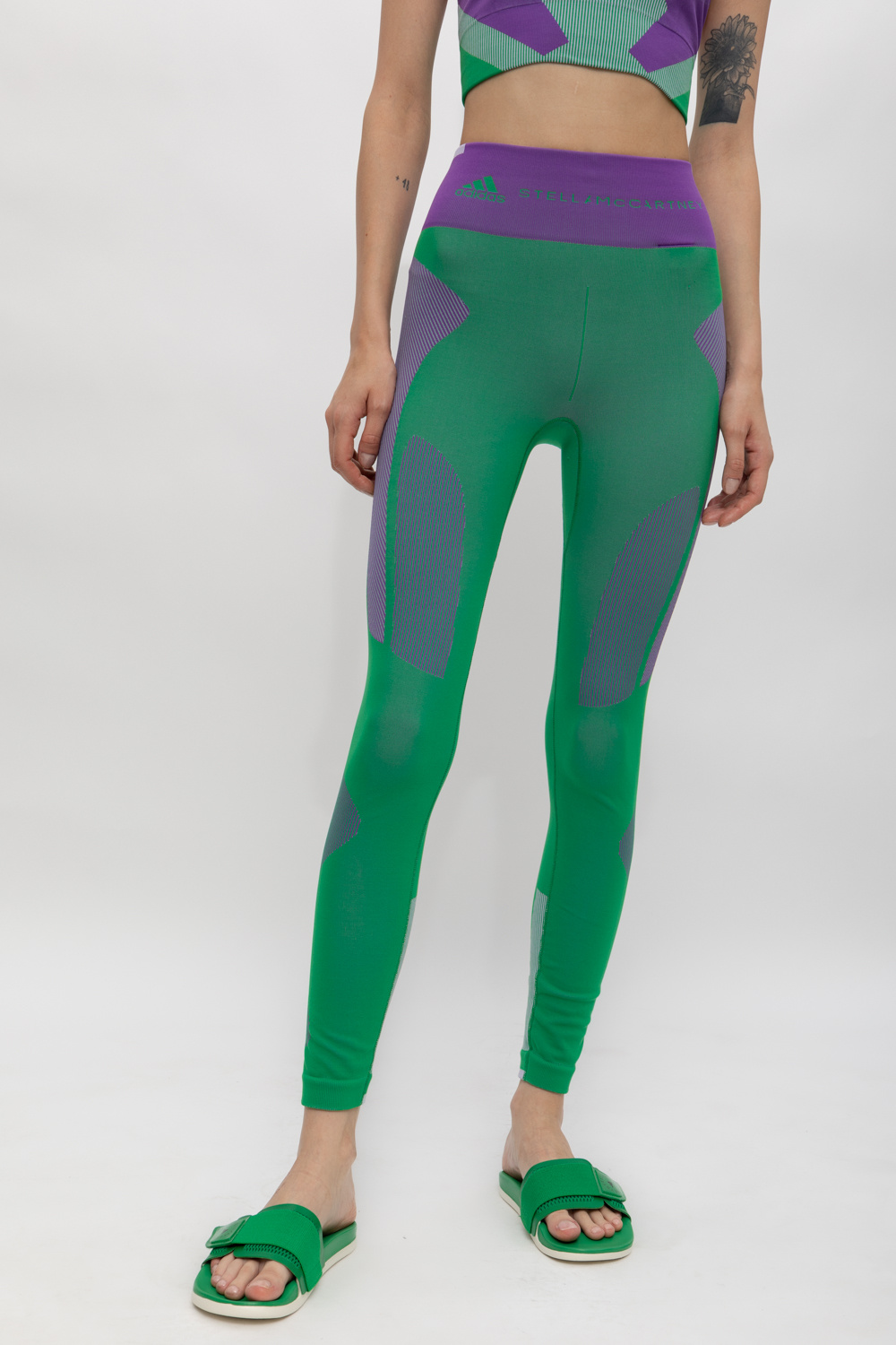 Green Leggings with logo ADIDAS by Stella McCartney - Vitkac Italy