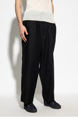 Yohji Yamamoto Bawełniane spodnie o luźnym kroju