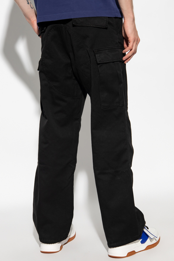 GenesinlifeShops GB - ASYOU rigid mom jeans in ecru - Black Cargo trousers Heron  Preston