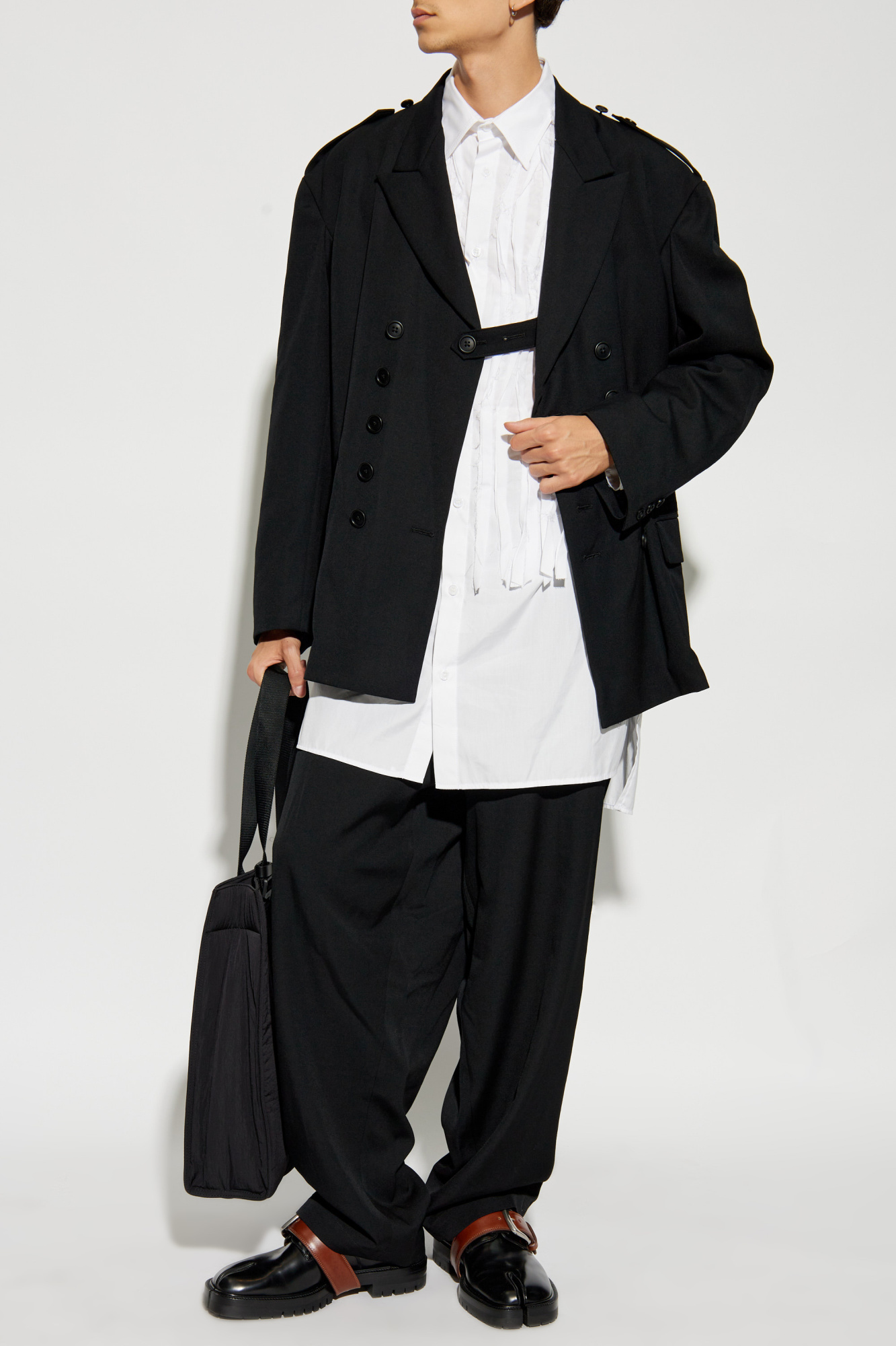 Yohji Yamamoto Wide-leg drape trousers