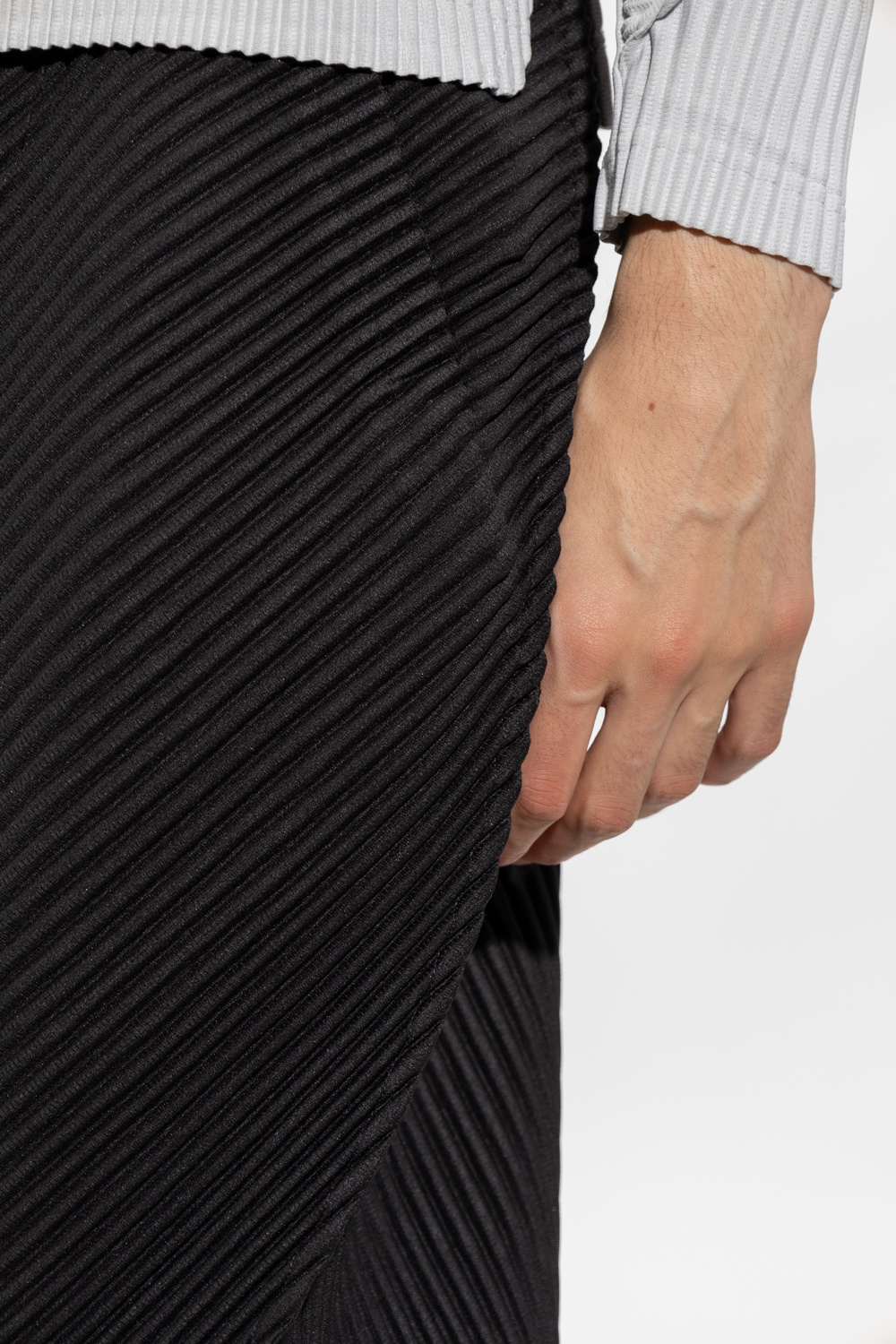 Issey Miyake Homme Plisse Ribbed trousers Pleated with wide legs