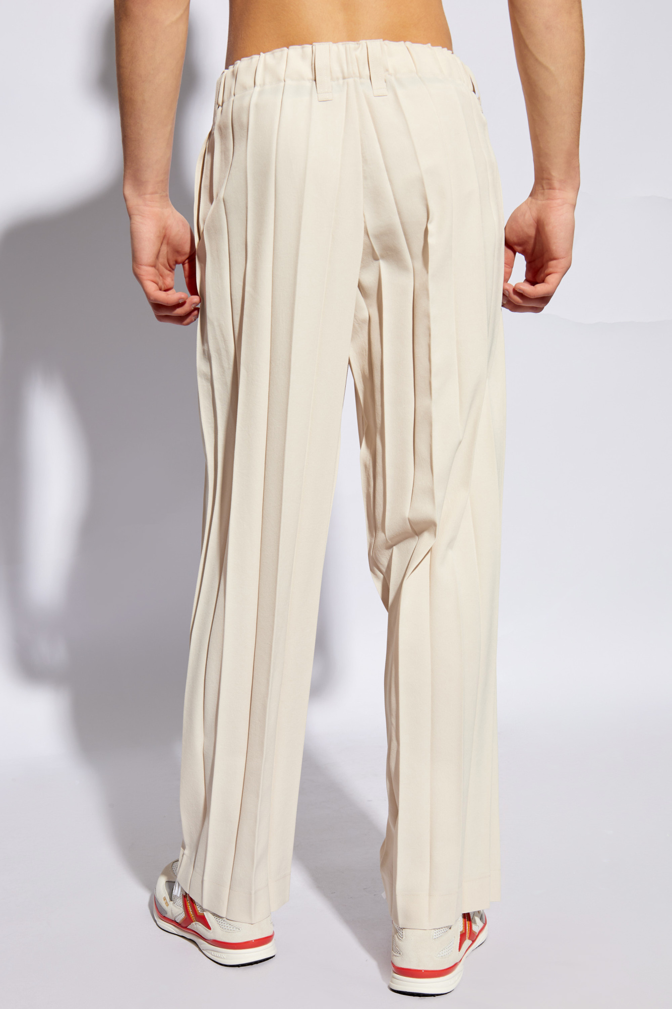 Rick Owens frayed-edge denim shorts Pleated trousers