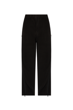 Pantalones plisados con cremallera en las perneras