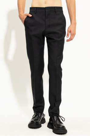 Linen Smock Mini Dress Pleat-front trousers