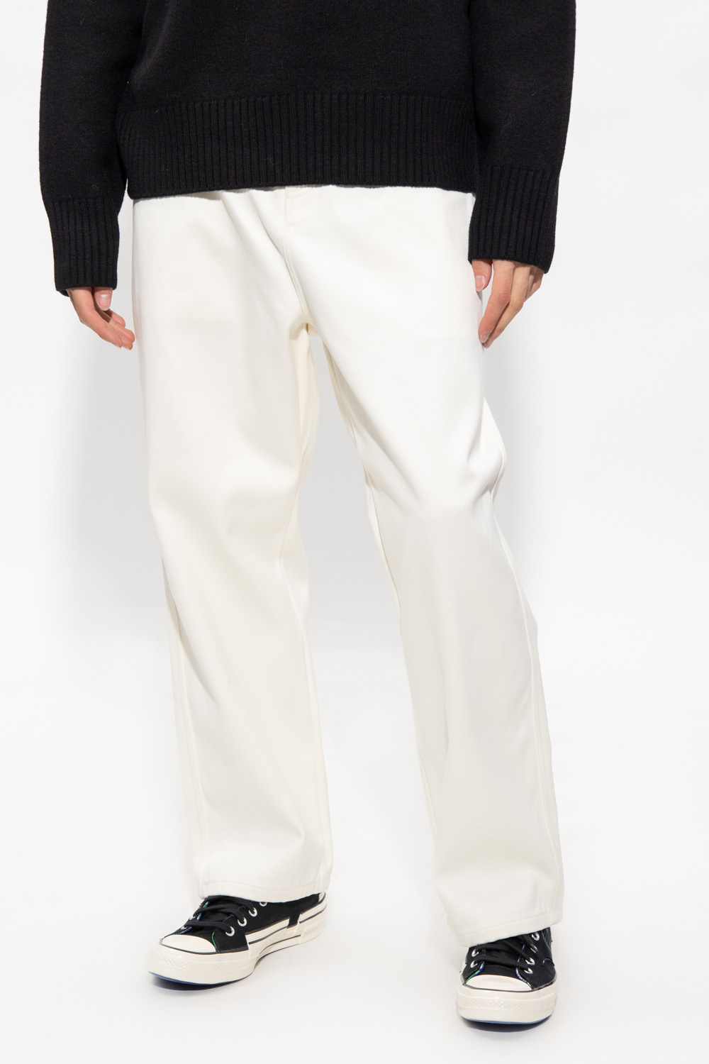 Twill high-rise wide-leg pants Jeans with dropped crotch